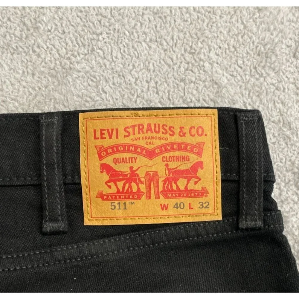 NEW Levis 511 Men's W40 L32 Slim Stretch Jeans Black